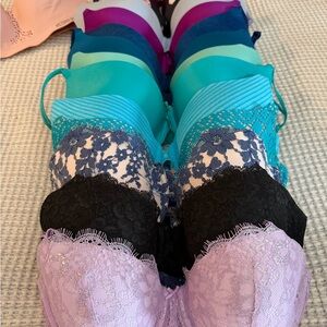 Victoria's Secret Lace and Solid Bras - Purple, Black, Blue